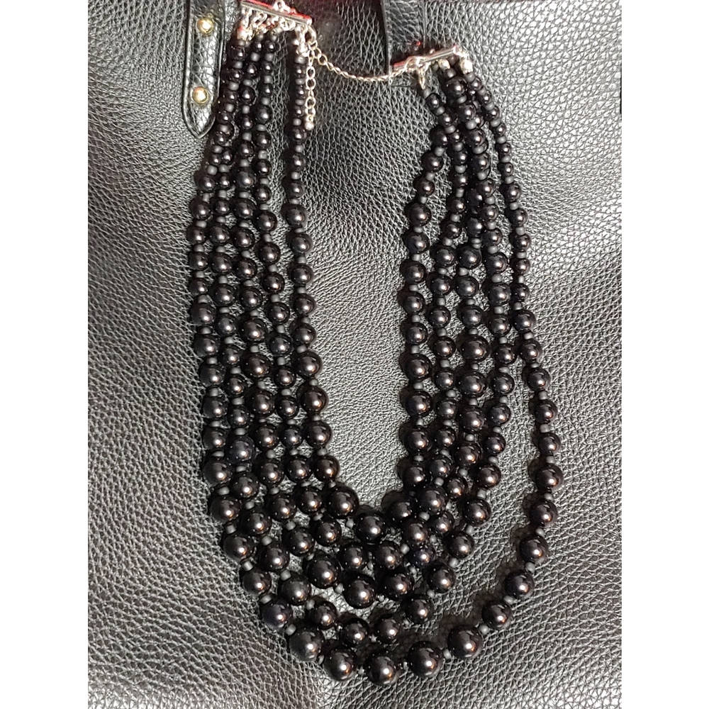 Vintage Multi-tier beaded costume jewelry necklace